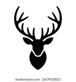 Minimalist Deer Head Silhouette Logo Design