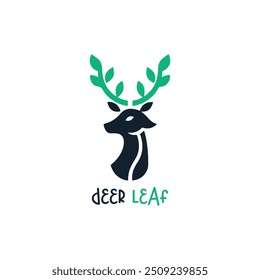 Minimalist Deer Leaf Emblem Design