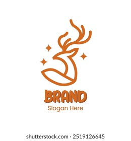 Minimalist Deer Line Art Logo Design