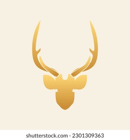 minimalist deer logo  gold colour 