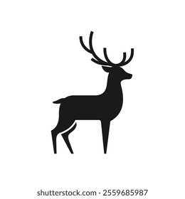 Minimalist deer logo, simple and elegant. Vector illustration