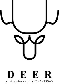 Logotipo minimalista del ciervo con un texto