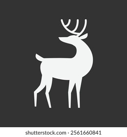 Minimalist deer logo vector illustration featuring clean lines and elegant curves. Perfect for branding, nature-inspired designs, wildlife themes, and modern business logos.