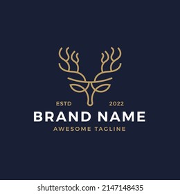 Plantilla Mínima De Logotipo De Monolina Del Deer