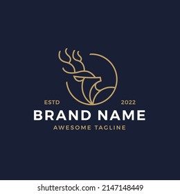 Minimalist Deer Monoline Logo Template
