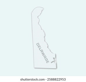 Minimalist Delaware state map with a stylish touch. Ideal for infographics, branding, and creative projects.	