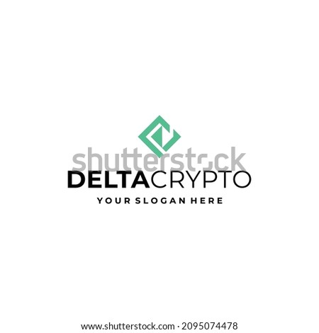 Minimalist DELTA CRYPTO GEOMETRIC ART logo design