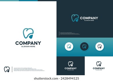 minimalist dental care , health , logo design template.