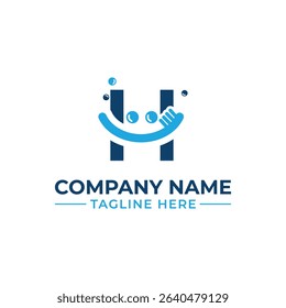 Minimalist Dental Clinic Logo – H Letter and Tooth Brush Vector