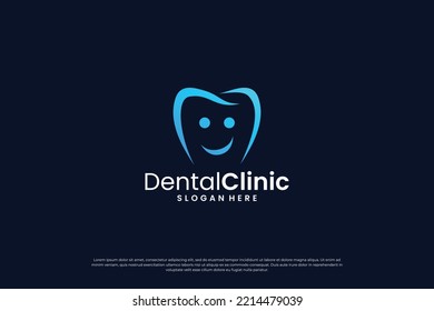 Minimalist dental health logo design template.