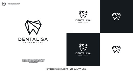 Minimalist dental logo design template