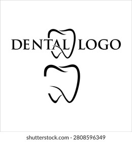 Minimalist dental logo vector featuring a clean tooth icon with smooth modern lines, symbolizing oral health, professional dentistry, and trusted dental care, isolated on white background.