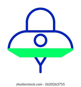 Minimalist depiction of an extraterrestrial craft in a vibrant, abstract design