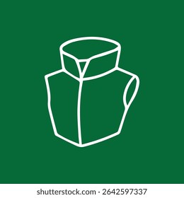 A minimalist depiction of a fashionable vest ideal for apparel design concepts and presentations focused on contemporary clothing trends and styles.