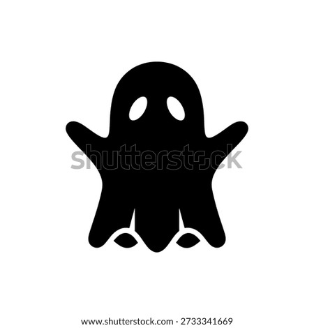 A minimalist depiction of a ghost, defined by its distinct black silhouette and friendly, cartoon-like form.