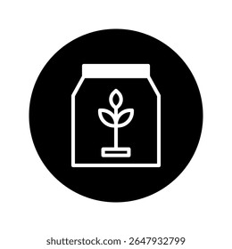 Representação minimalista de plântulas dentro de um recipiente enfatizando a sustentabilidade do crescimento responsabilidade ambiental e símbolo de ícone