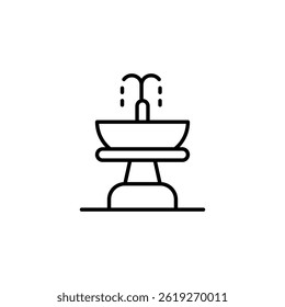 Minimalist depiction of water feature element on transparent backdrop