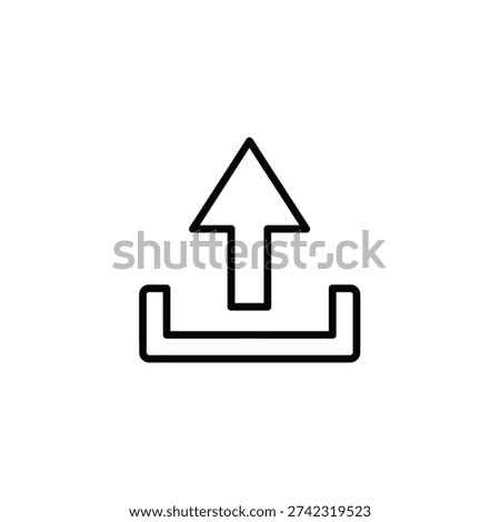 Minimalist design of arrow symbolizing upload