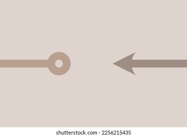 Minimalist design of arrowheads pointing to the target.