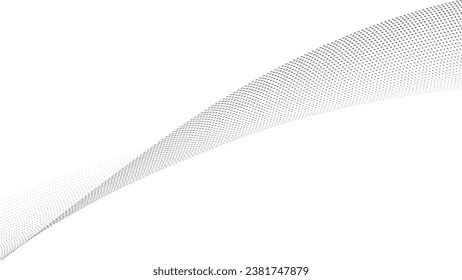 Minimalist design background. Dotted curve through the background. Abstract geometric technology backdrop. Modern backdrop. Transparent. Vector