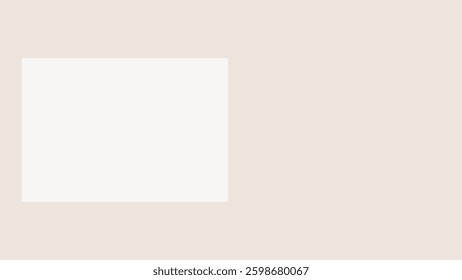 Minimalist design with a beige background and a white rectangle. Simple, clean, and modern layout. Beige and white create a minimalist and modern look. Minimal vector design.