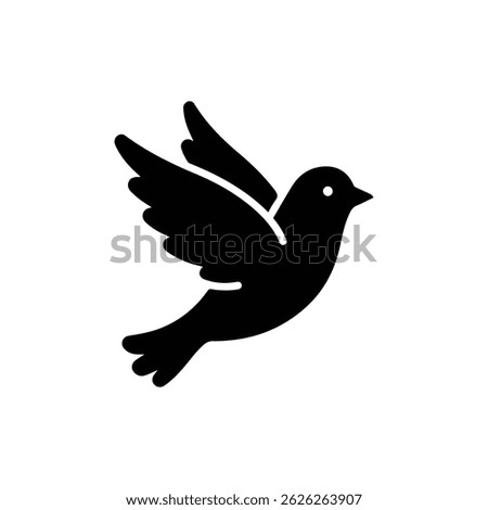 Minimalist Design of a Bird in Flight, Representing Freedom of Manifestation
