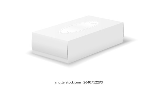 Minimalist design of a blank white box on an isolated background. The box is simple and sleek, ideal for packaging mockups or product presentations.