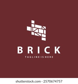 minimalist design concept simple logo brick structure building material illustration template symbol	
