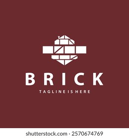 minimalist design concept simple logo brick structure building material illustration template symbol	