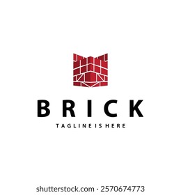 minimalist design concept simple logo brick structure building material illustration template symbol	