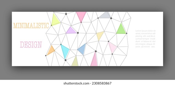 Minimalist design for the cover of a book, brochure, booklet or catalog with a grid of triangles. Poster, banner and creative interior template
