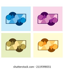 
Minimalist design covers with forms. Visual portrait with halftone gradients for poster design. In modern decoration for web, print, pattern, branding and beyond