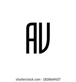 diseño minimalista creativo logotipo de iniciales AV