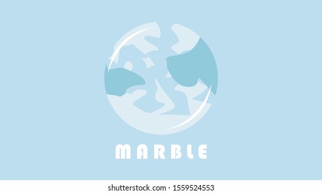 Minimalist design, creative concept, marble design with a bright blue background.