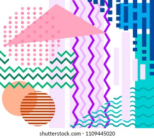 Minimalist design, creative concept, modern abstract background Geometric element. Vector illustration. Colorful lines and circles.