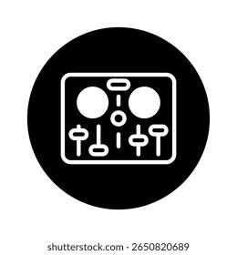 Design minimalista de um mixer de áudio digital representando tecnologia de produção musical e equipamento criativo de engenharia de áudio