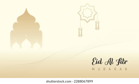 Minimalist design of Eid al-Fitr banner wallpaper templates that are modern and clear clean