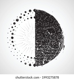 Minimalist design element . Grunge textured circle . Vector abstract shape.