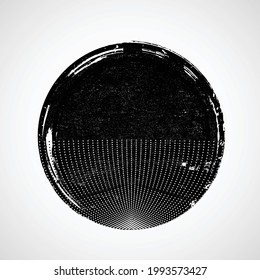 Minimalist design element . Grunge textured circle . Vector abstract shape.