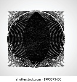 Minimalist design element . Grunge textured circle . Vector abstract shape.