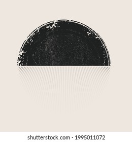 Minimalist design element . Grunge textured circle . Vector abstract shape.