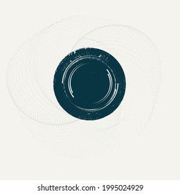 Minimalistisches Design-Element. Grunge strukturierter Kreis. Abstrakte Vektorform.