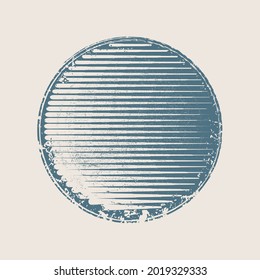 Minimalistisches Design-Element. Grunge strukturierter Kreis. Abstrakte Vektorform.