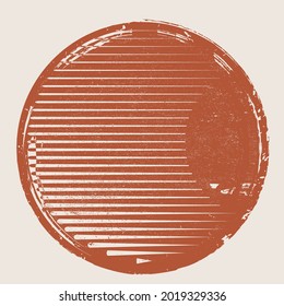 Minimalist design element . Grunge textured circle . Vector abstract shape.