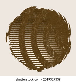 Minimalist design element . Grunge textured circle . Vector abstract shape.