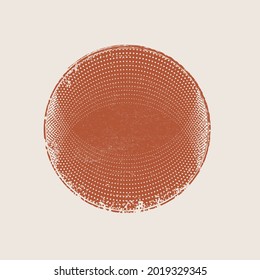 Minimalist design element . Grunge textured circle . Vector abstract shape.