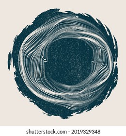 Minimalist design element . Grunge textured circle . Vector abstract shape.