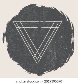 Minimalist design element . Grunge textured circle . Vector abstract shape.