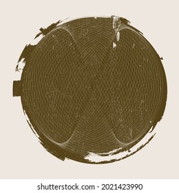 Minimalist design element . Grunge textured circle . Vector abstract shape.