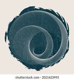 Elemento de diseño minimalista. Grunge círculo texturado. Forma abstracta del vector.